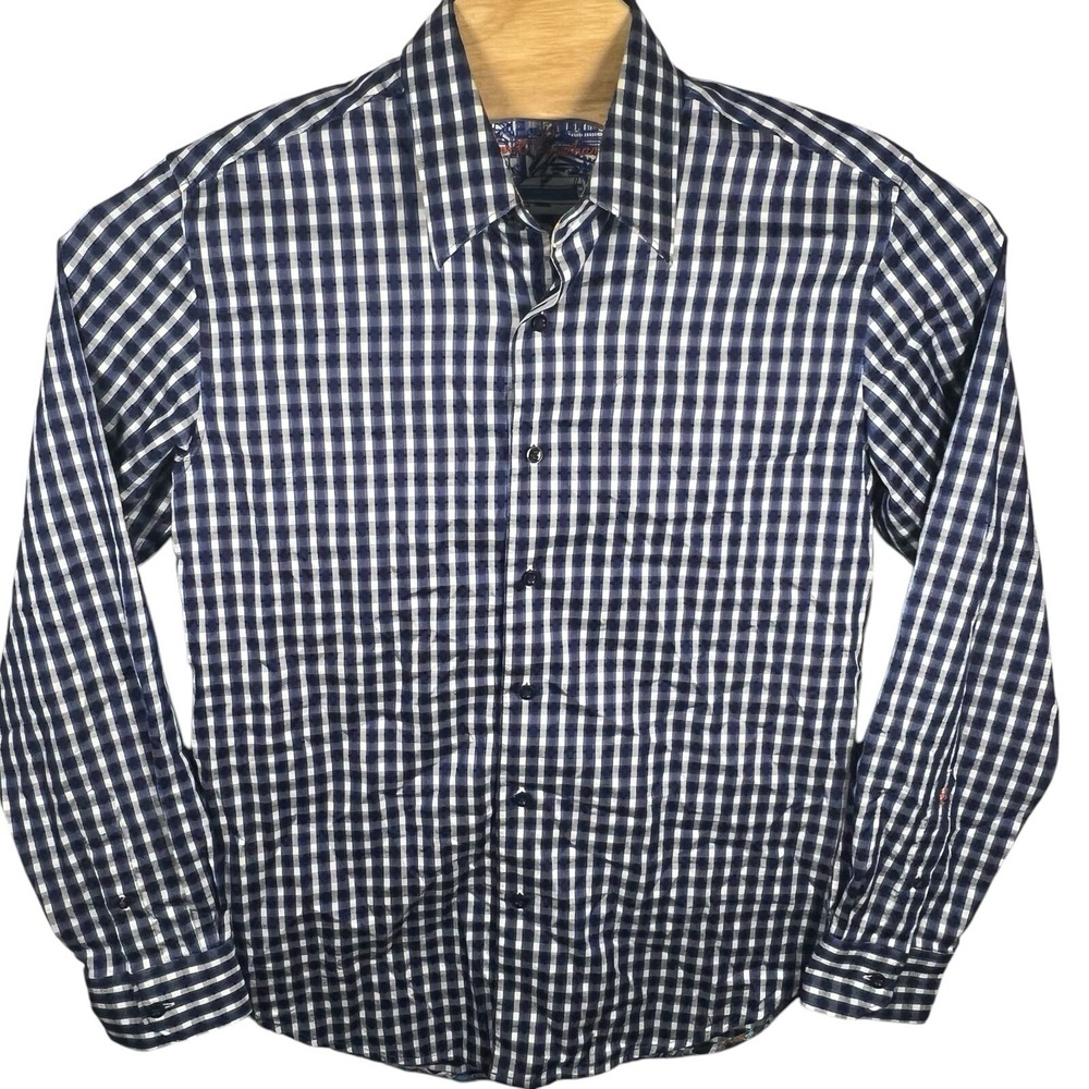 Robert Graham Tailored Fit Men Medium Cotton Long Sleeve Button Up Shirt - Picture 2 of 10